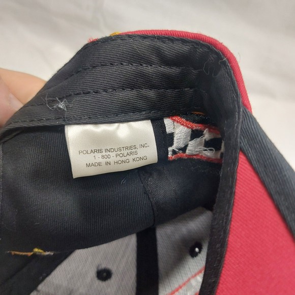 Vintage Polaris Red & Black XCR 120 Racing Adjustable Snapback Hat Cap - Picture 9 of 9